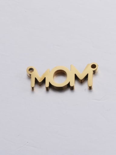golden Stainless Steel Double Hole Hollow MOM Mother's Day Connectors