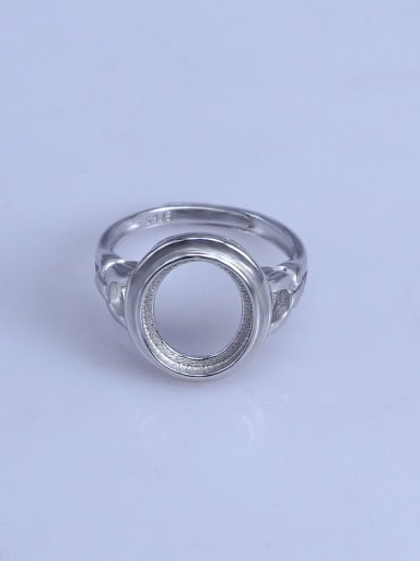 custom 925 Sterling Silver 18K White Gold Plated Geometric Ring Setting Stone size: 10*12mm