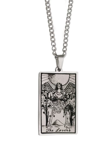 The Lover's Tarot hip hop stainless steel titanium steel necklace