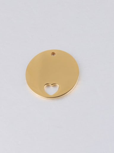 Stainless steel hollow heart small crown disc pendant tag