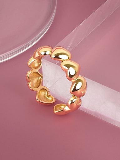 18K gold 925 Sterling Silver Heart Minimalist Band Ring
