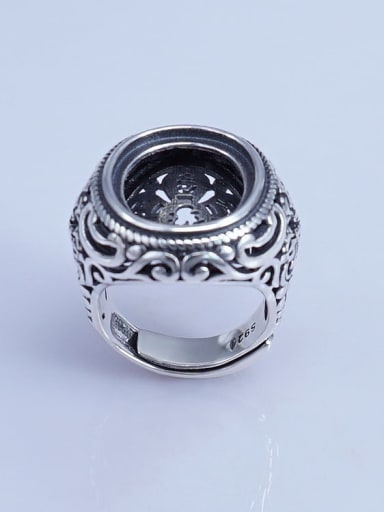 925 Sterling Silver Geometric Ring Setting Stone size: 15*18mm