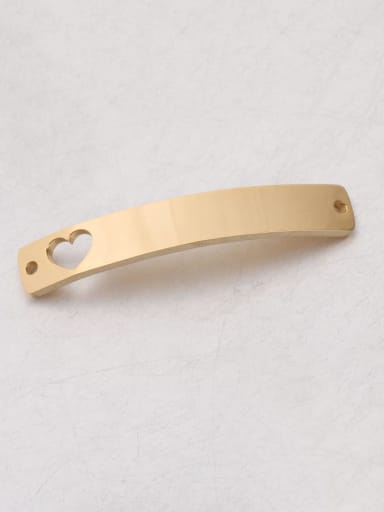 golden Stainless Steel Hollow Love Curved Rectangular Connector