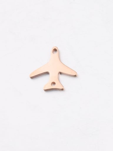Rose Gold Stainless steel small plane two-hole pendant pendant