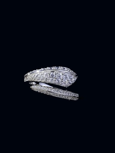 925 Sterling Silver Cubic Zirconia Irregular Luxury Band Ring