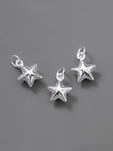 custom S925 plain silver three-dimensional five-pointed star pendant