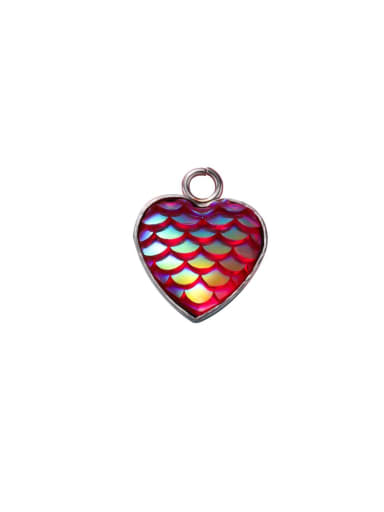 custom Stainless Steel Heart Accessories Heart Shaped Fish Scale Pendant