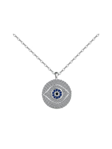 Platinum DY190723 S W BA 925 Sterling Silver Cubic Zirconia Evil Eye Luxury Necklace