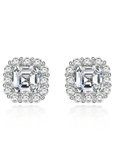 925 Sterling Silver High Carbon Diamond Geometric Luxury Earring