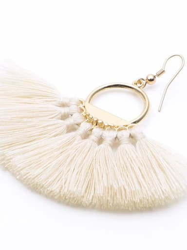 Alloy Cotton Tassel Bohemia Hand-woven  Drop Earring