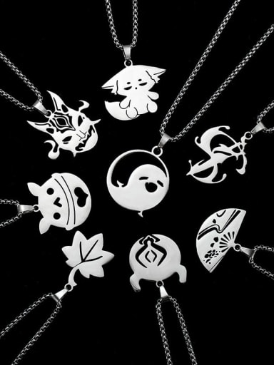 custom Stainless steel Icon Hip Hop Around the anime Genshin Impact Necklace