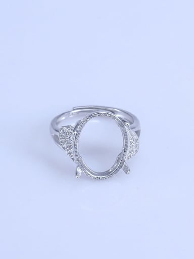 925 Sterling Silver 18K White Gold Plated Oval Ring Setting Stone size: 9*11 11*13 11*14 12*16 13*18 14*19MM