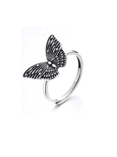 925 Sterling Silver Butterfly Vintage Ring