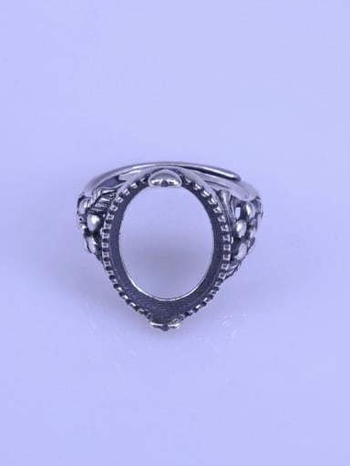925 Sterling Silver Geometric Ring Setting Stone size: 12*16mm