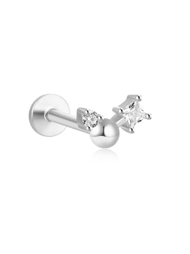 Single Platinum 1 925 Sterling Silver Cubic Zirconia Water Drop Dainty Single Earring