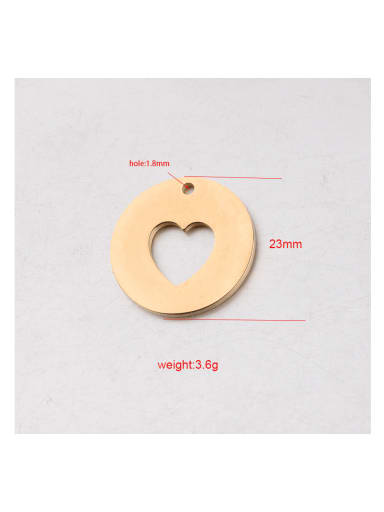 Hollow out big peach heart Stainless steel Heart Minimalist Pendant
