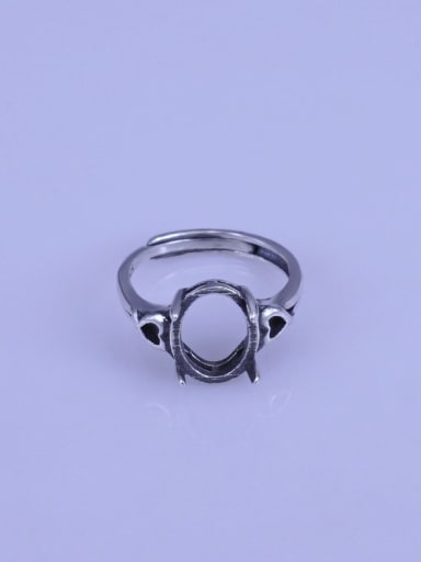 925 Sterling Silver Geometric Ring Setting Stone size: 9*12mm