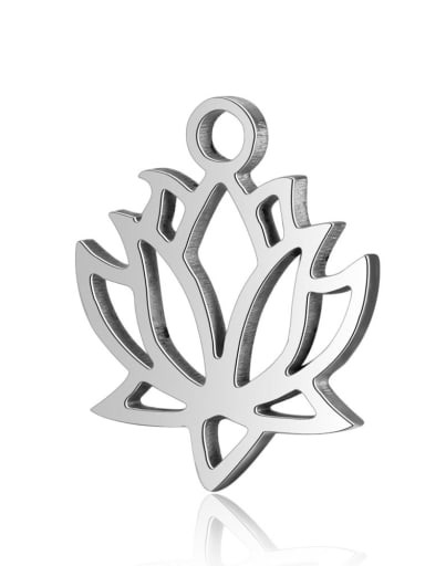 Stainless steel Flower Charm Height : 11.8 mm , Width: 14.1 mm