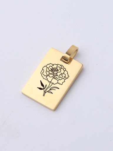 Stainless Steel Laser Lettering Flower Single Hole Diy Jewelry Accessories