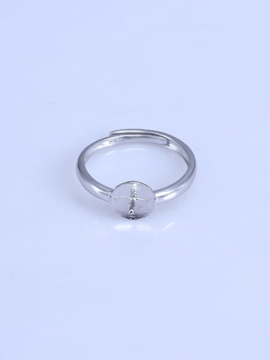 925 Sterling Silver 18K White Gold Plated Ball Ring Setting Stone diameter: 8mm