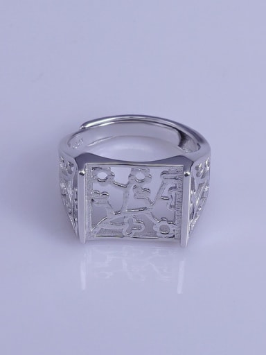 925 Sterling Silver 18K White Gold Plated Square Ring Setting Stone size: 13*13mm