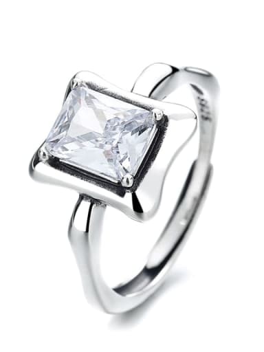434jb model: about 3.8g 925 Sterling Silver Cubic Zirconia Geometric Vintage Band Ring