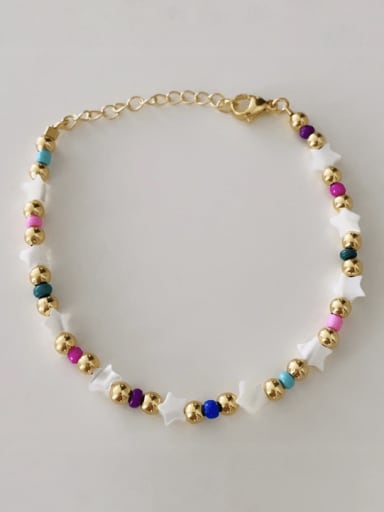 A Shell  Bead  Multi Color Irregular Bohemia Handmade Beading Necklace