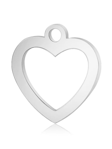 Stainless steel Heart Charm Height : 12.6 mm , Width: 11.8 mm
