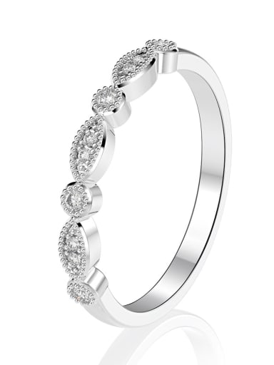 925 Sterling Silver High Carbon Diamond Oval Dainty Band Ring
