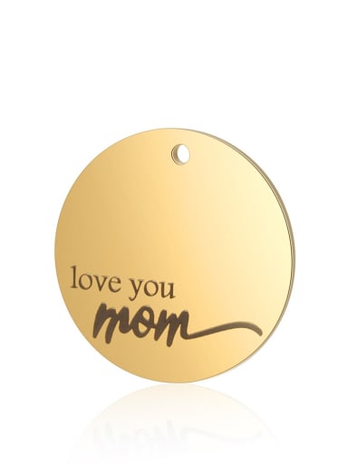 Stainless steel Gold Plated Message Charm Diameter : 22 mm