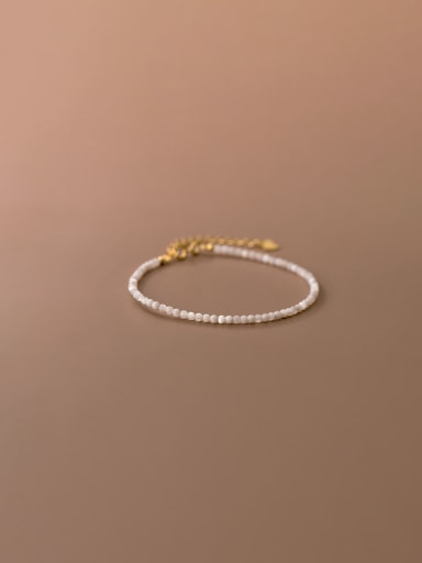 925 Sterling Silver sweet shell beads Dainty Beaded Bracelet