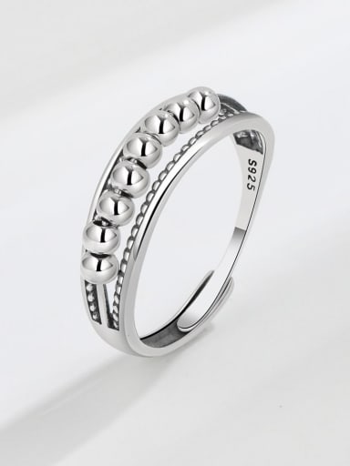 925 Sterling Silver Bead Geometric Vintage Stackable Ring