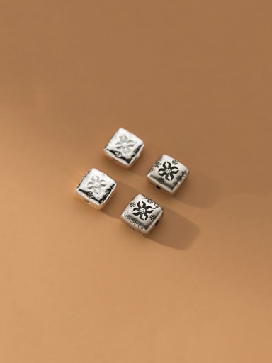 925 Sterling Silver Square Vintage Beads
