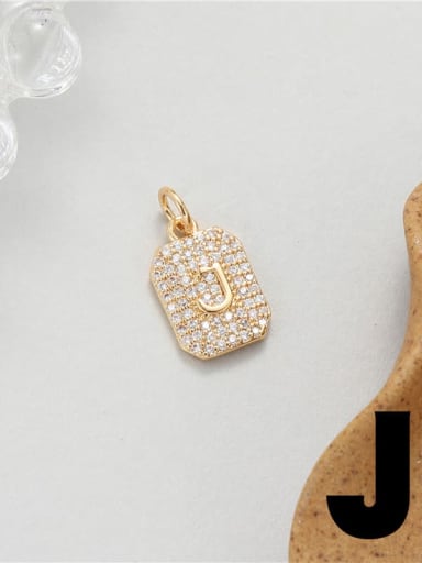 Brass Cubic Zirconia Minimalist English Letter Pendant