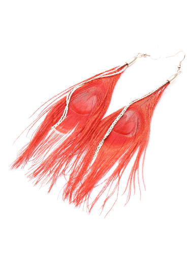 Alloy Feather Tassel Bohemia Hand-Woven Drop Earring
