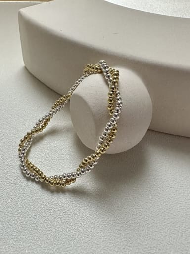 925 Sterling Silver Round Minimalist Beaded Bracelet