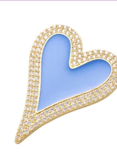 ?? Copper Drip Oil Micro Set Fancy Diamond Heart Pendant