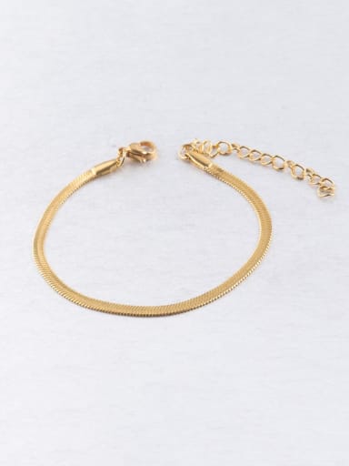 Gold 3x16 5cm Stainless steel Flat snake bone chain Bracelet