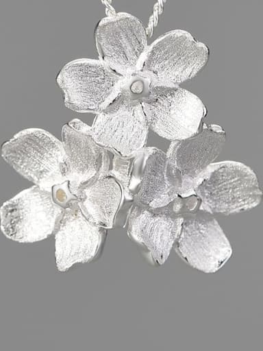 925 Sterling Silver Forget-me-not fresh handmade design Artisan Pendant