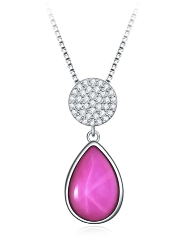 925 Sterling Silver Natural Gemstone Luxury Geometric  Pendant