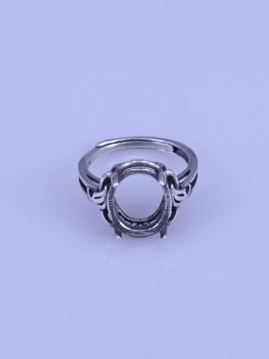 925 Sterling Silver Geometric Ring Setting Stone size: 10*12mm