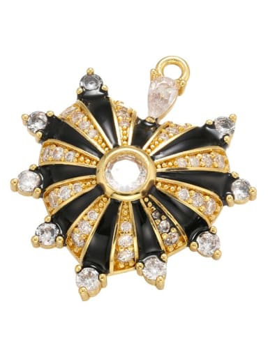 black Drip oil heart-shaped striped flower-shaped diamond jewelry accessories