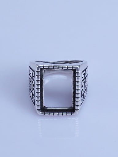 925 Sterling Silver Geometric Ring Setting Stone size: 12*17mm