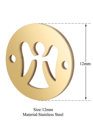 Stainless steel Angel gold-plated Charm Diameter : 12 mm