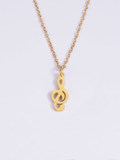 Stainless steel Irregular Minimalist  Note Pendant Necklace