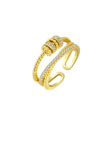 18k Gold 925 Sterling Silver Cubic Zirconia Geometric Minimalist Stackable Ring
