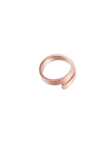 rose gold Stainless steel Geometric Minimalist Band Ring