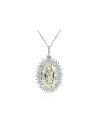 White G Yellow 25A 925 Sterling Silver High Carbon Diamond Geometric Luxury Necklace