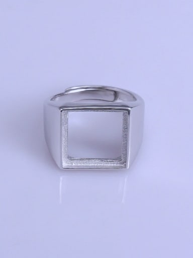 925 Sterling Silver 18K White Gold Plated Square Ring Setting Stone size: 13*13mm