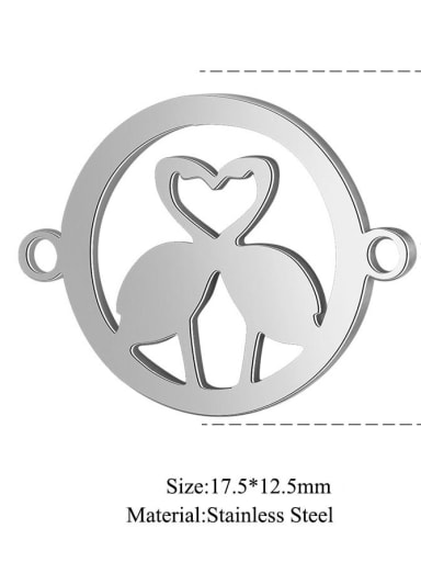 Stainless steel Swan Charm Height : 17.5 mm , Width: 12.5 mm